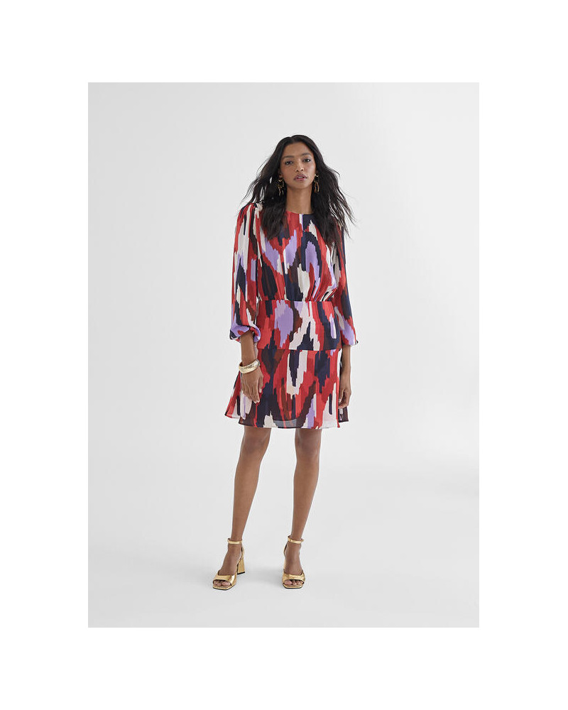 ROBE COURTE ROUGE IMPRIMÉE LC