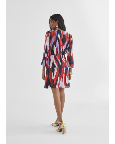 ROBE COURTE ROUGE IMPRIMÉE LC