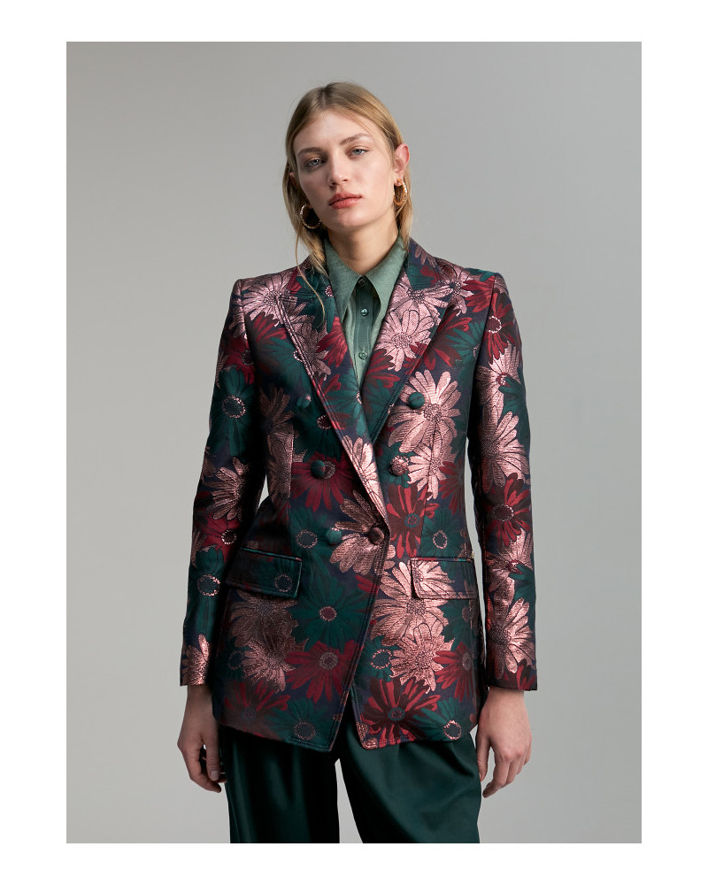 Blazer En Soie Fleuri Joie Taille S - Neuf Sans étiquettes - Style élégant Et Féminin