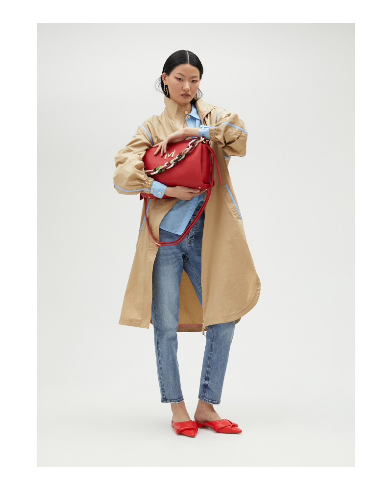TRENCH BEIGE AVEC EMPIÈCEMENTS