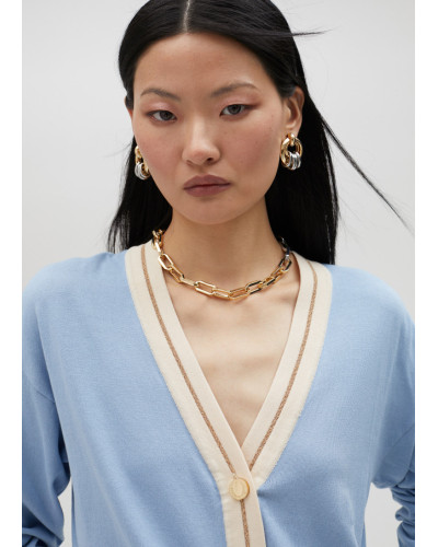 CARDIGAN BASIQUE CONTRASTANT