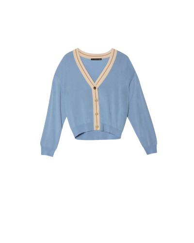 CARDIGAN BASIQUE CONTRASTANT