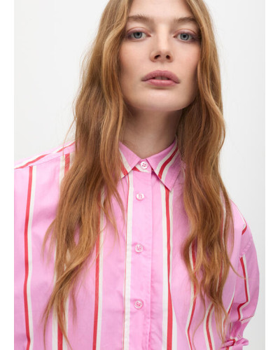 Chemise en popeline oversize avec rayures