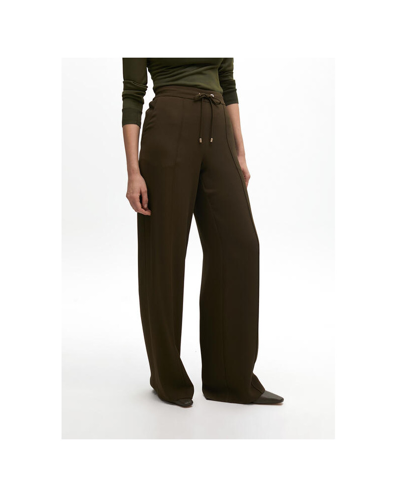 Pantalon droit avec élastique et nervure centrale