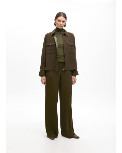 Pantalon droit avec élastique et nervure centrale