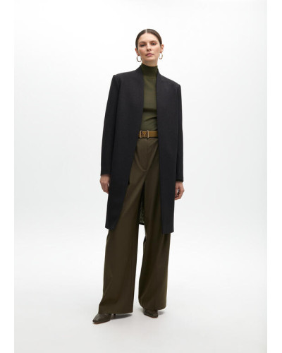 Pantalon droit avec élastique et nervure centrale