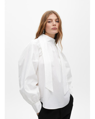 Chemisier en popeline avec nœud