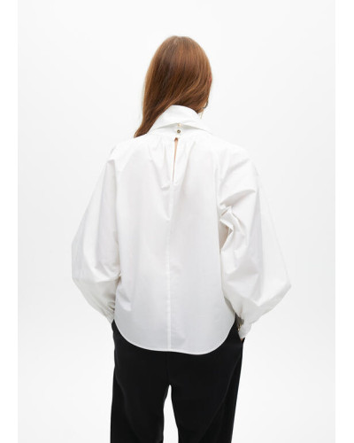 Chemisier en popeline avec nœud