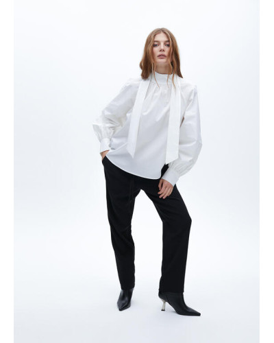 Chemisier en popeline avec nœud