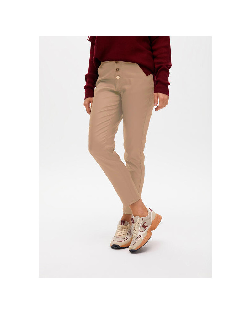 Pantalon noir enduit