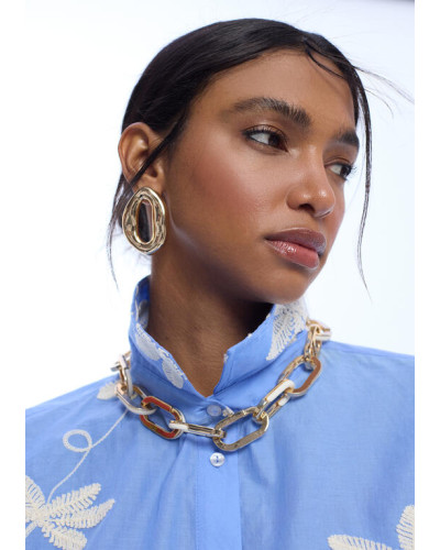 Chemise coton brodée