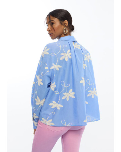 Chemise coton brodée