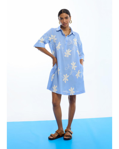 ROBE CHEMISE EN COTON BRODÉE