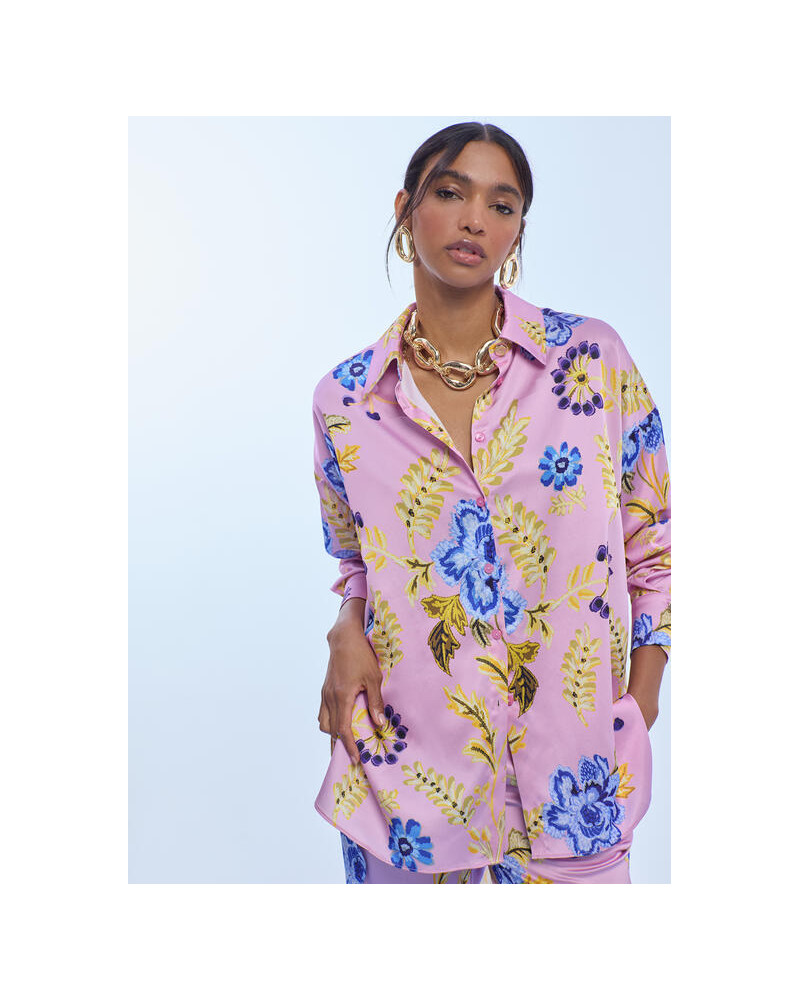 CHEMISE OVERSIZE SATIN IMPRIMEE LC