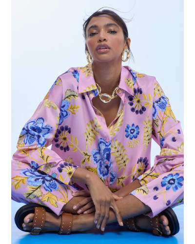 CHEMISE OVERSIZE SATIN IMPRIMEE LC