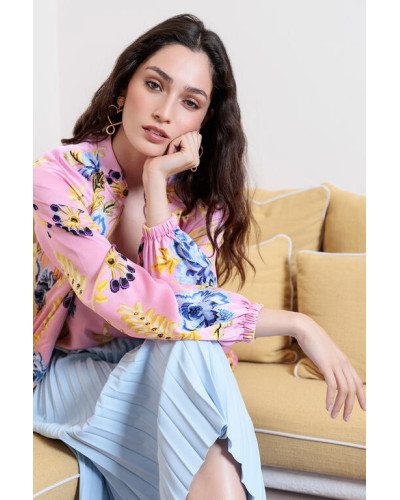 BOMBER SATIN IMPRIME FLEURI