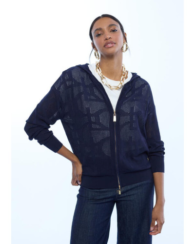 Sweat à capuche ajouré