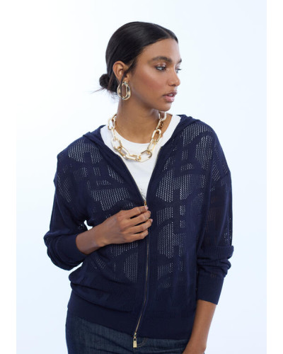 Sweat à capuche ajouré