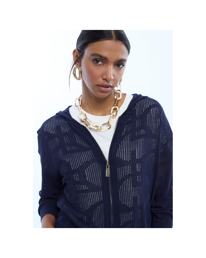 Sweat à capuche ajouré