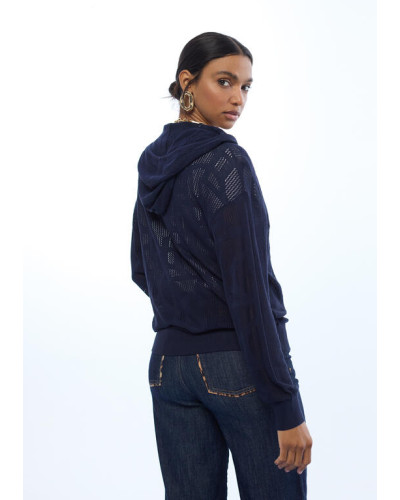 Sweat à capuche ajouré