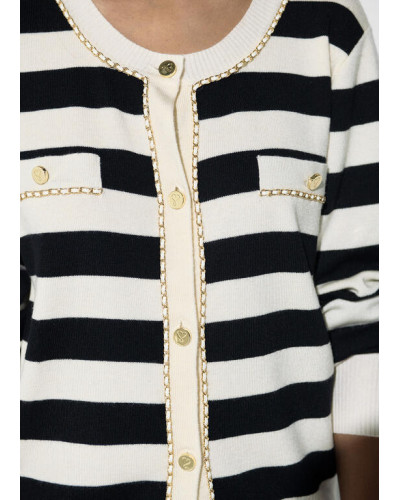 Cardigan Rayé à Chaîne LC