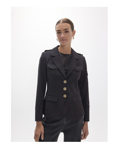 Veste courte avec poches à rabat en taffetas technique